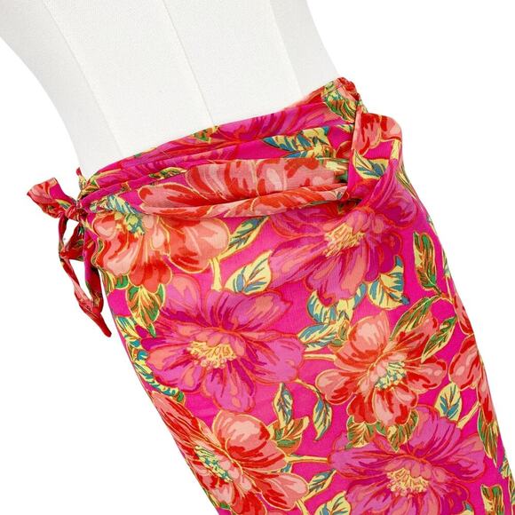 Beach Riot Melanie Sarong Swim Coverup in Miami Peony Pink Floral One Size - Picture 3 of 5